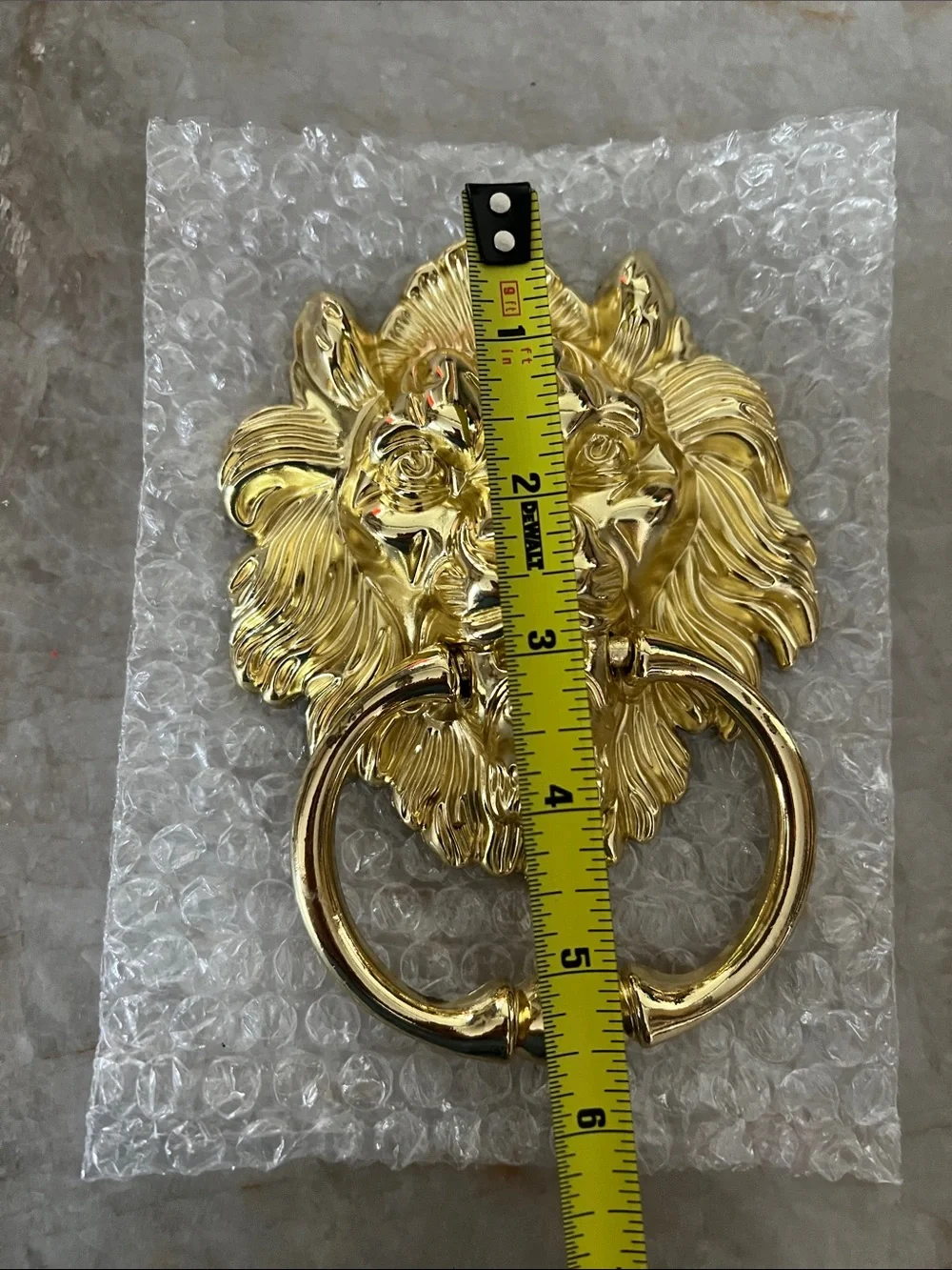 Vintage Gold Lion Head Wall Door Knocker